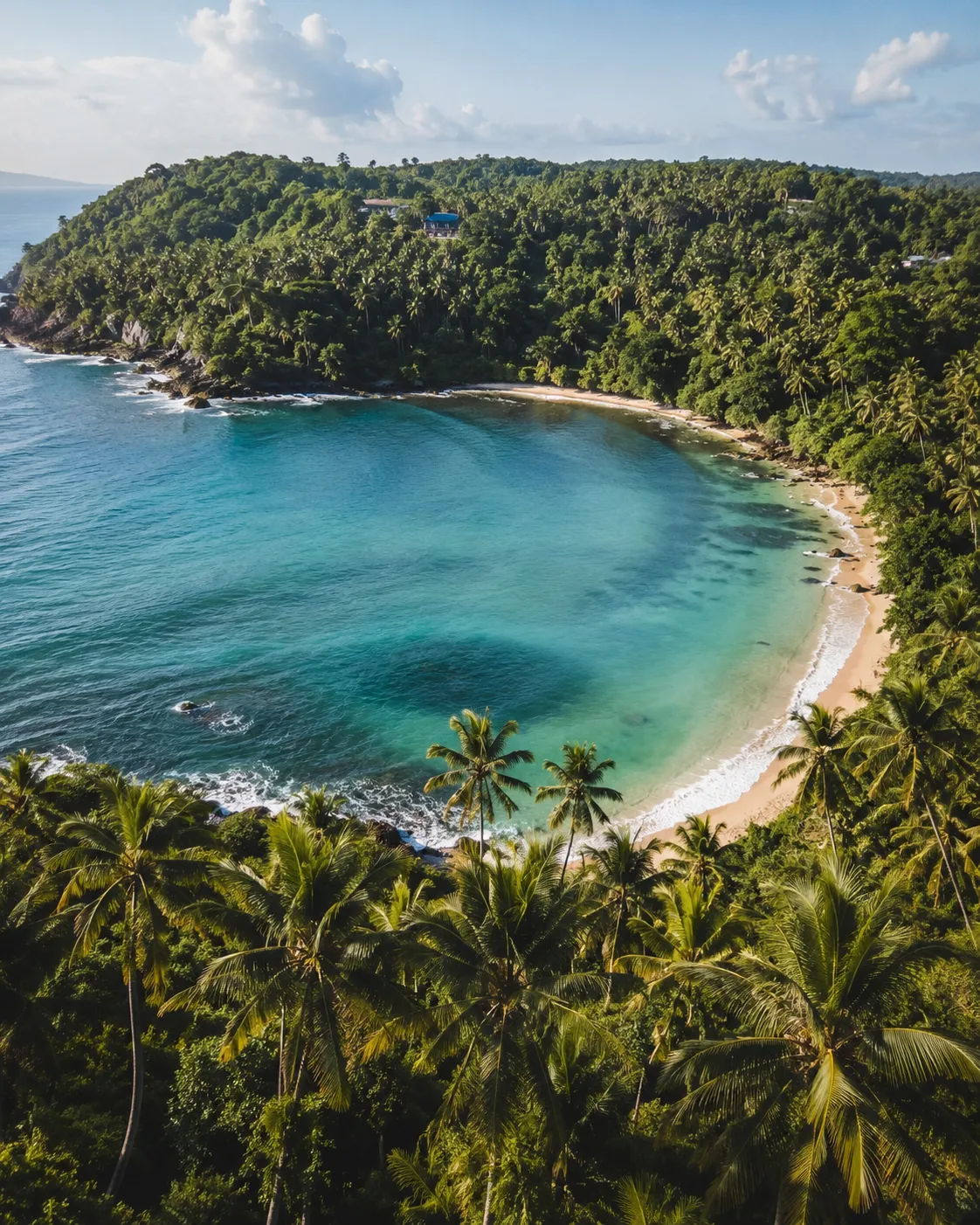 The horseshoe jungle cove of Hiriketiya.